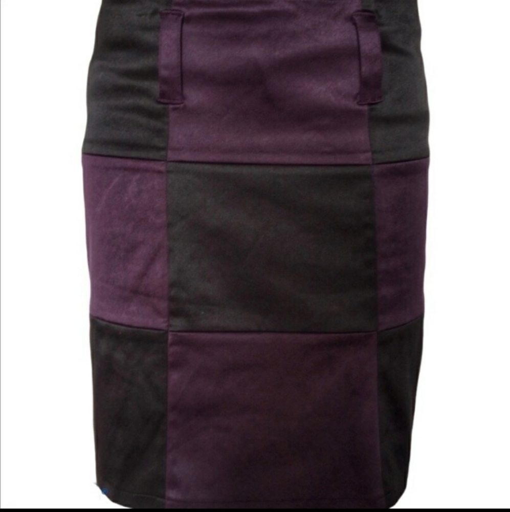 🇬🇧Burberry London Blue Label purple & black large check pattern pencil skirt 2 - Picture 8 of 8